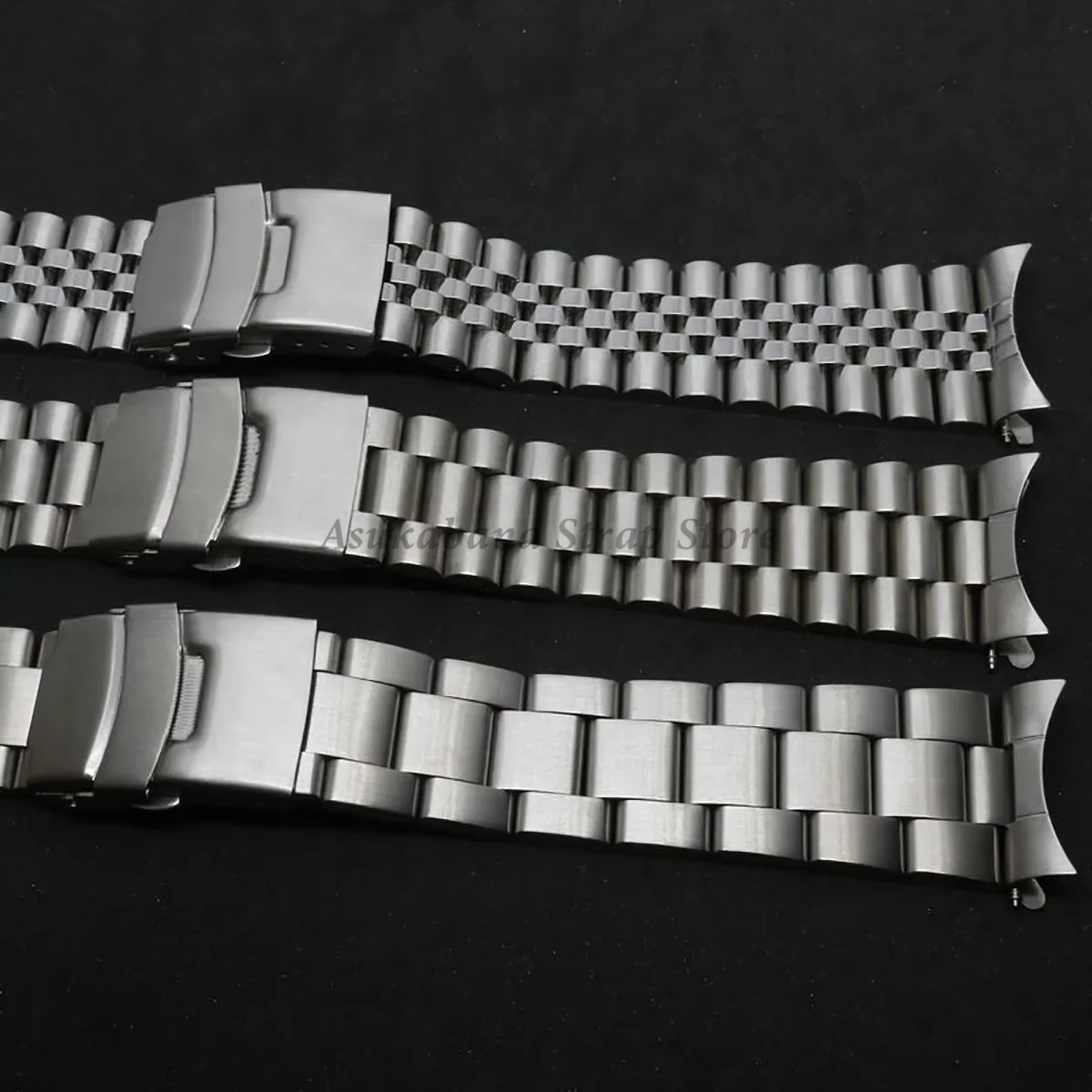 Stainless Steel Strap for Seiko Watch Band 18mm 19mm 20mm 22mm 24mm for Oyster for Jubilee Curved Metal Bracelet Men Women Band