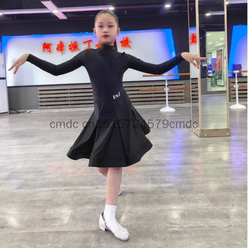 Children's Latin High-end Dance Costume for Girls' Professional Competition Performance, Children's Latin Dance Costume