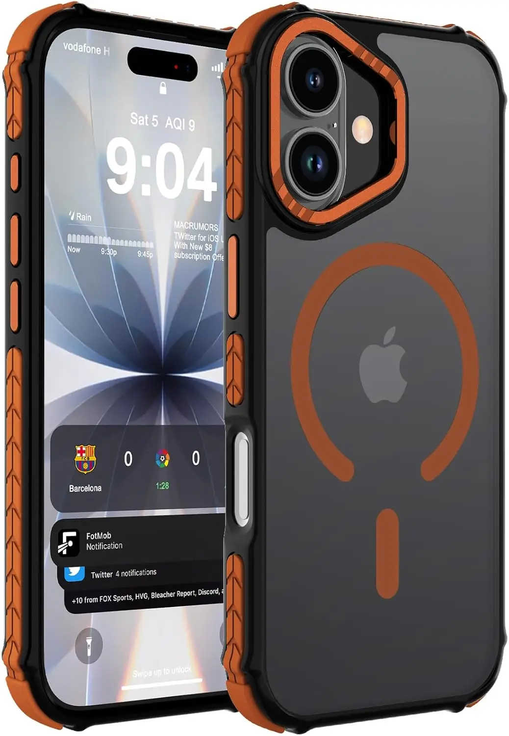 

Magnetic Case for iPhone 17 6.3-Inch, Magsafe Compatible, Military Drop Protection, Translucent Matte Orange