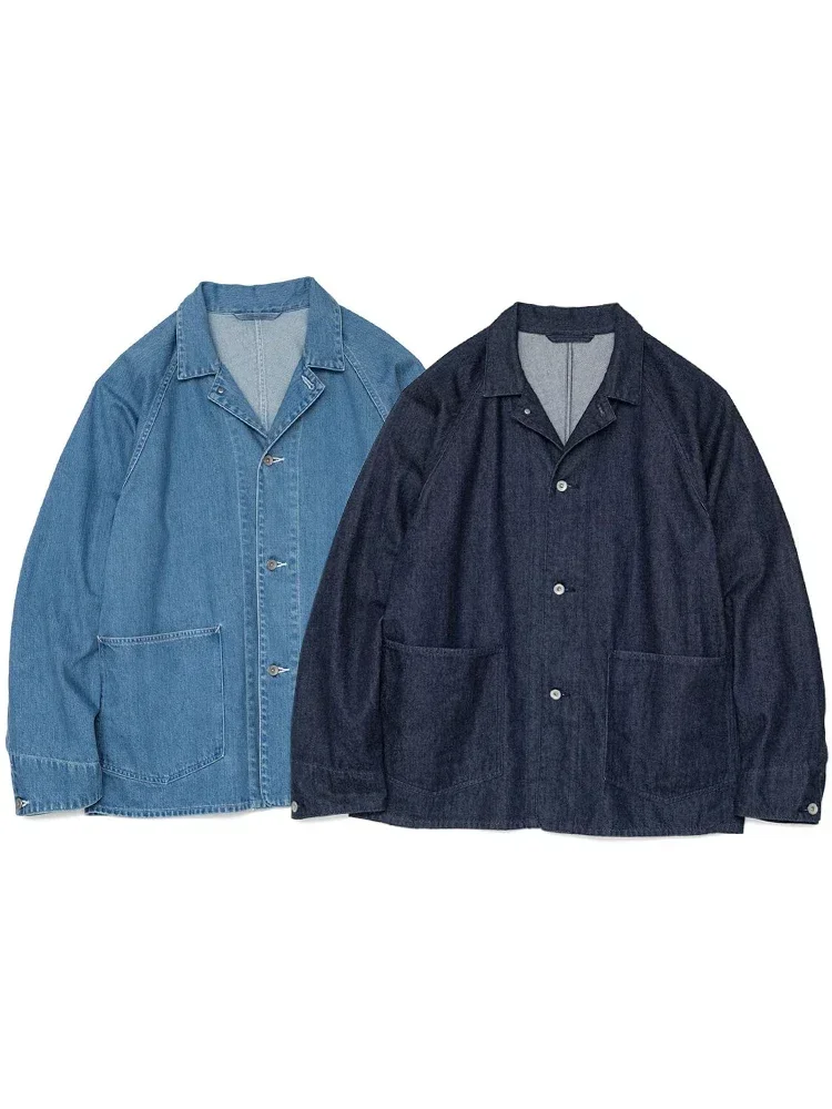 

2025 NANAMICA Japanese City Boy Loose Casual Lapel Washed Single Breasted Denim Jacket Men Coat