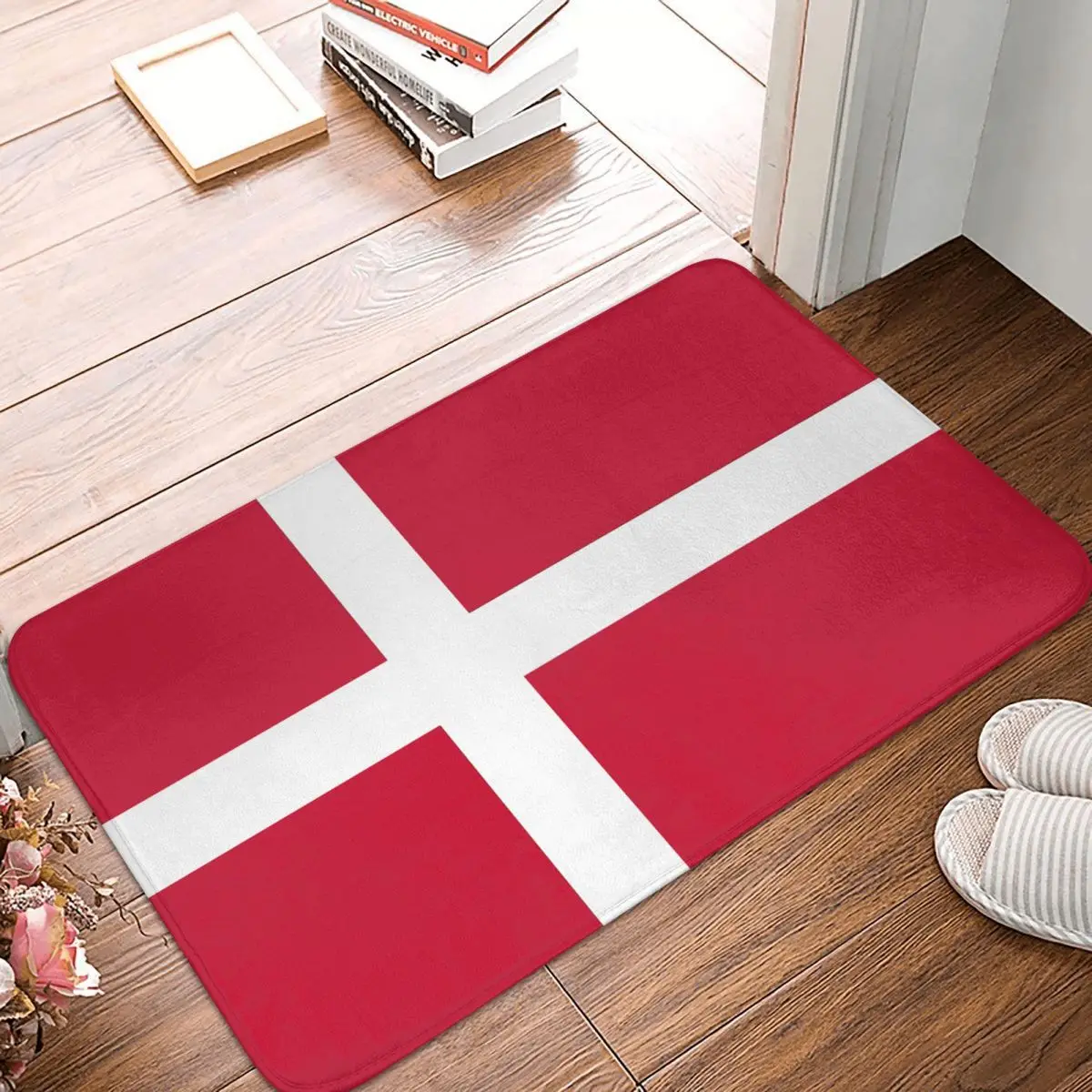 National Flag Non-slip Doormat Denmark Bath Kitchen Mat Outdoor Carpet Home Pattern Decor