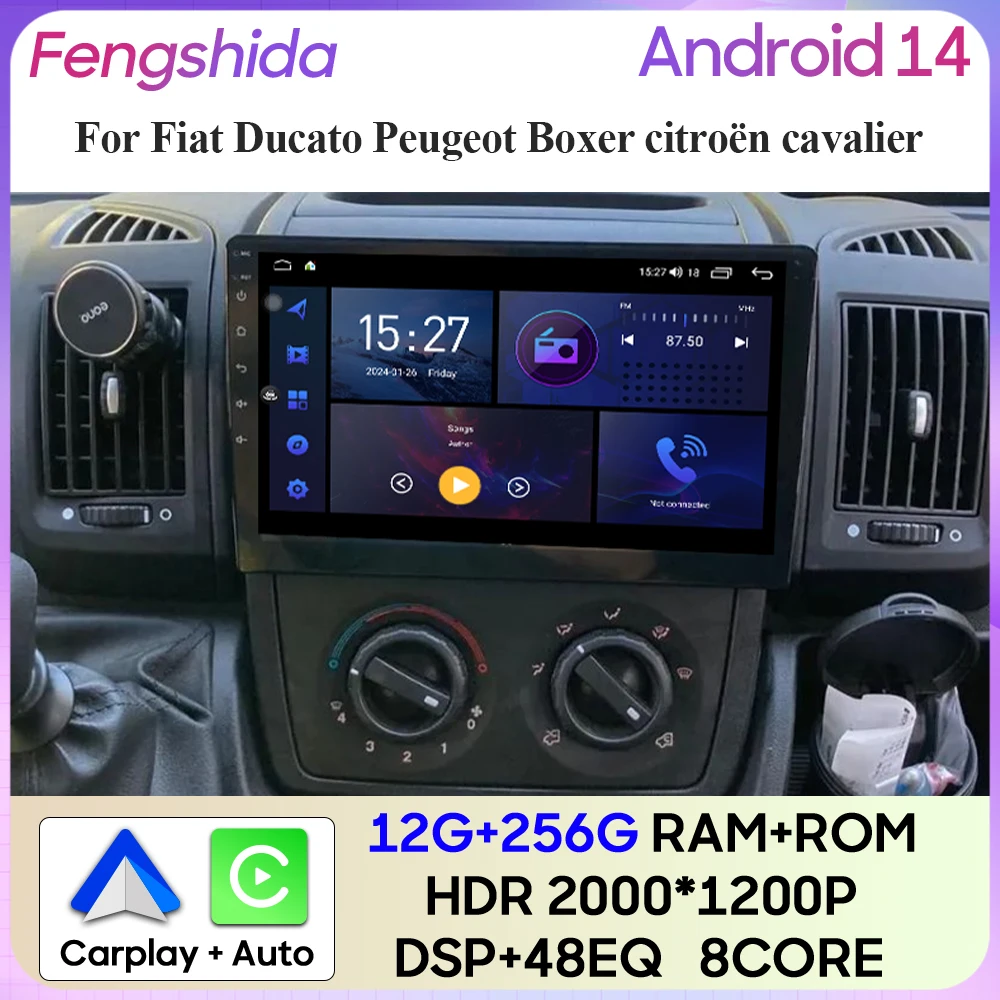 

For Fiat Ducato Peugeot Boxer citroën cavalier 2006-2022 Carplay GPS Navigation Multimedia Player Android Auto 4G WiFi No 2din