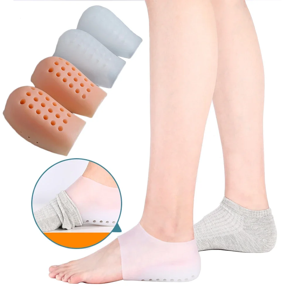 2/3cm Invisible Height Lifting Increase Insoles Silicone Elastic Heel Pad Foot Protection Men Women Heel Cushion Hidden Insole