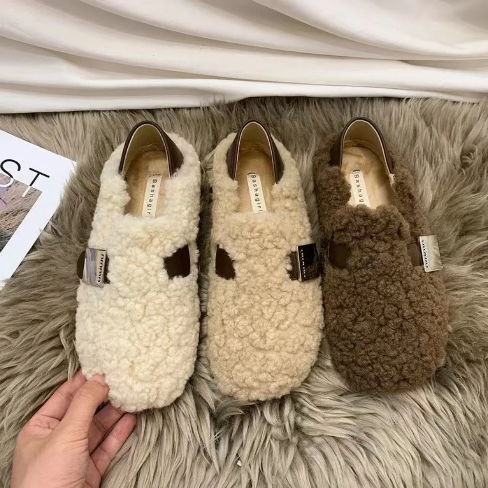 Winter Shoes Women Round Toe Slip-on Female Footwear Loafers Fur Casual Sneaker Autumn Modis Slip on Dress Moccasin New Fall