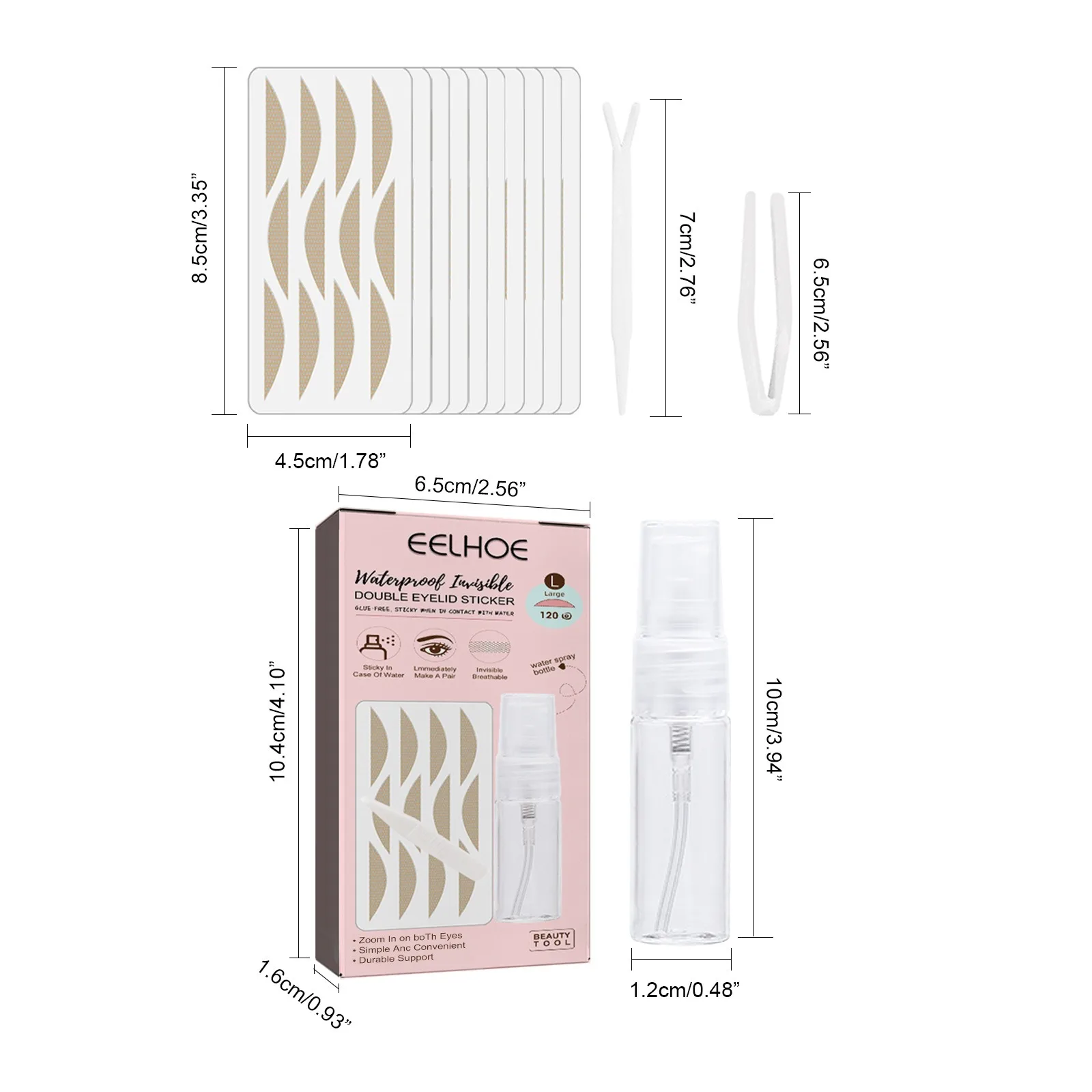 Lace Traceless Double Eyelid Patch, Natural And Traceless, With Double Blisters Inside. Non Adhesive Lace Double Eyelid Patch