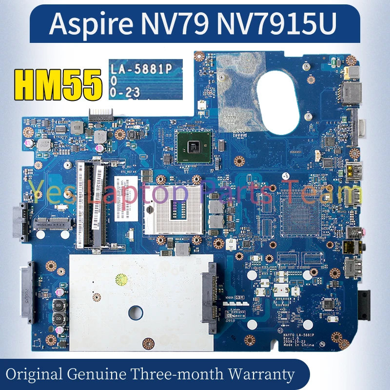 NSYF0 LA-5881P Per ACER Aspire NV79 NV7915U Scheda Madre Del Computer Portatile MBWHH02001 HM55 Scheda Madre Del Notebook Testato Al 100%