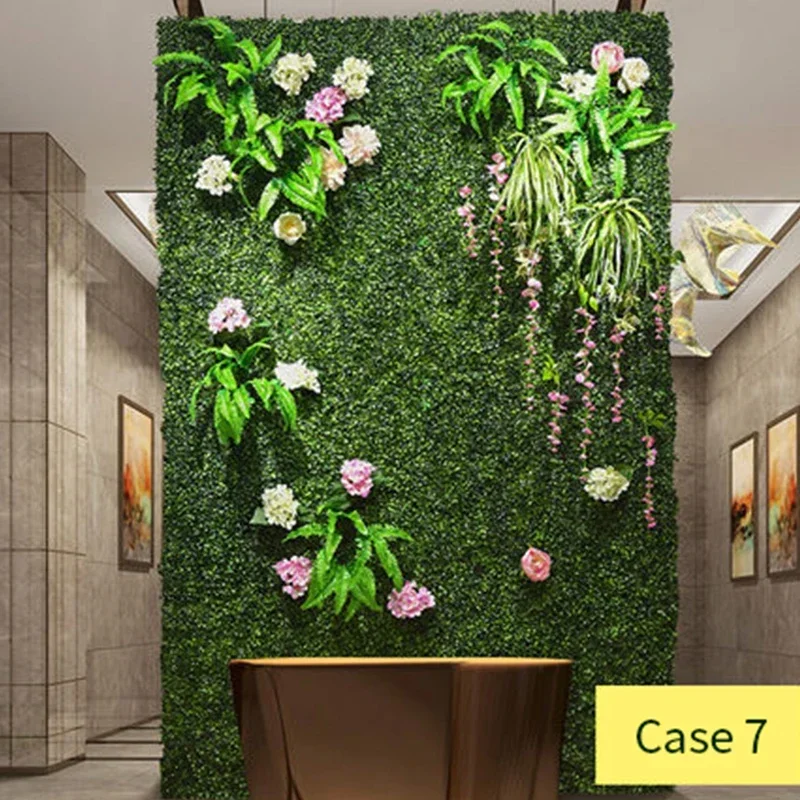 Artificial Plant Wall Lawn Wedding Background With DIY Outdoor Lawn Green Plastic Garden Hotel Home Decoration Grass Flower Wall