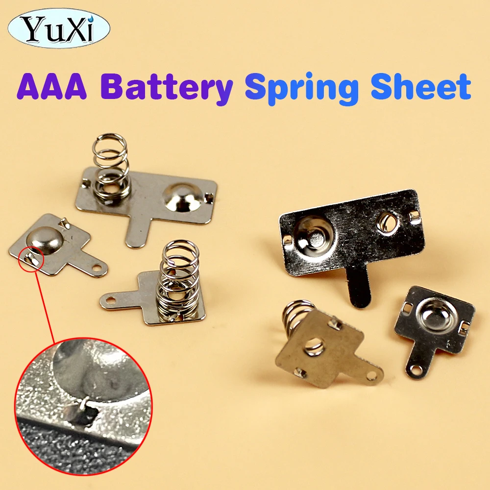 

50Set Battery Shrapnel AAA Battery Spring 7 No. Positive And Negative Contact Pieces Plate Silver Unidirectional Slot For AAA