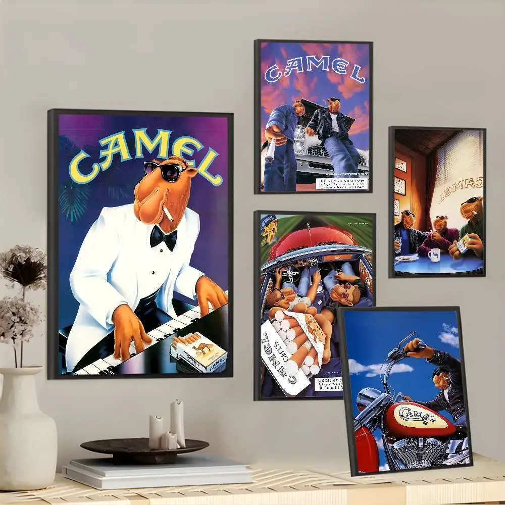Vintage C-Camel C-Cigarettes Poster Poster Self-Adhesive Wall Art For Living Room Bedroom No Fade Modern Home Decor Stickers