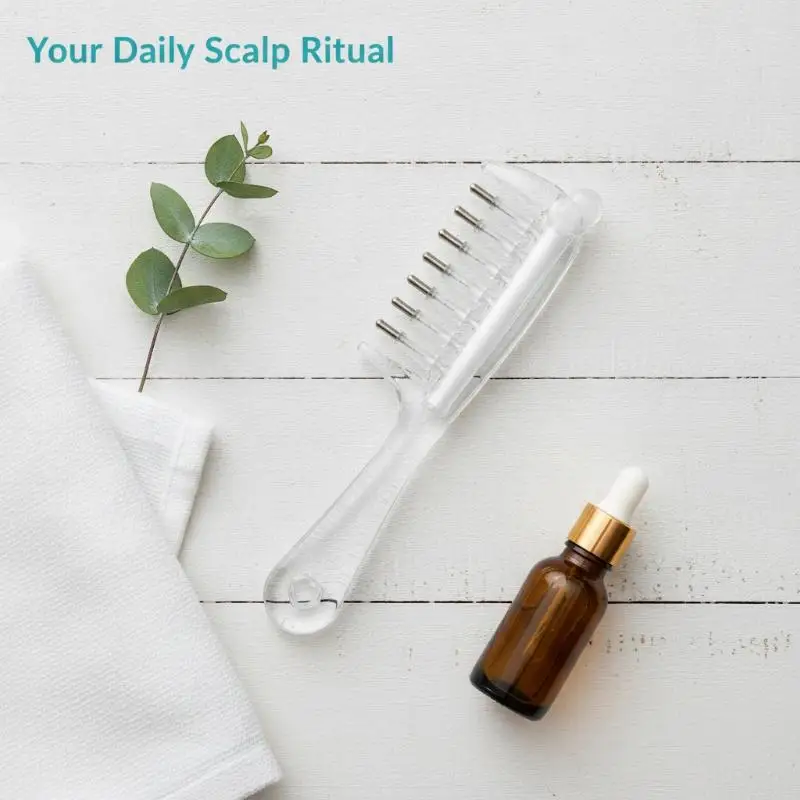 Unisex Transparent Essential Oil Massage Comb Reservoir Rolling Teeth Boost Scalp  for Hair Growth