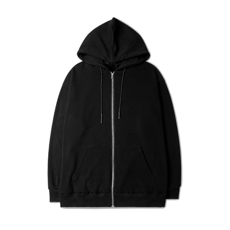 Hip Hop Jacket Coat Autumn Men Hoodie Zipper Sweatshirt Solid Color Fashion Oversize Zip Up Hooded Clothes Streetwear Unisex Top