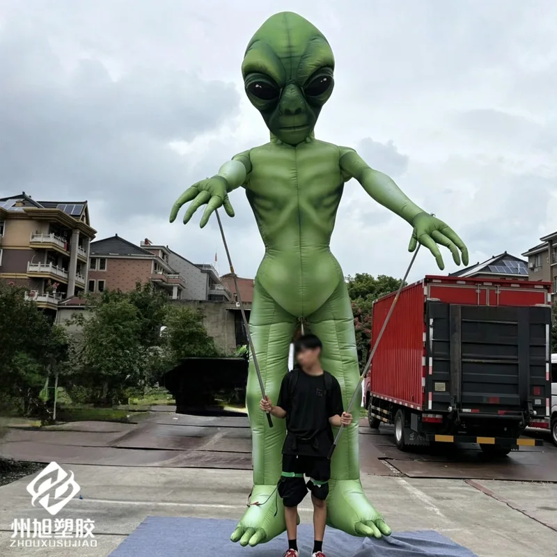 Inflatable alien, for decoration and advertising of the Halloween horror theme party at the science museum