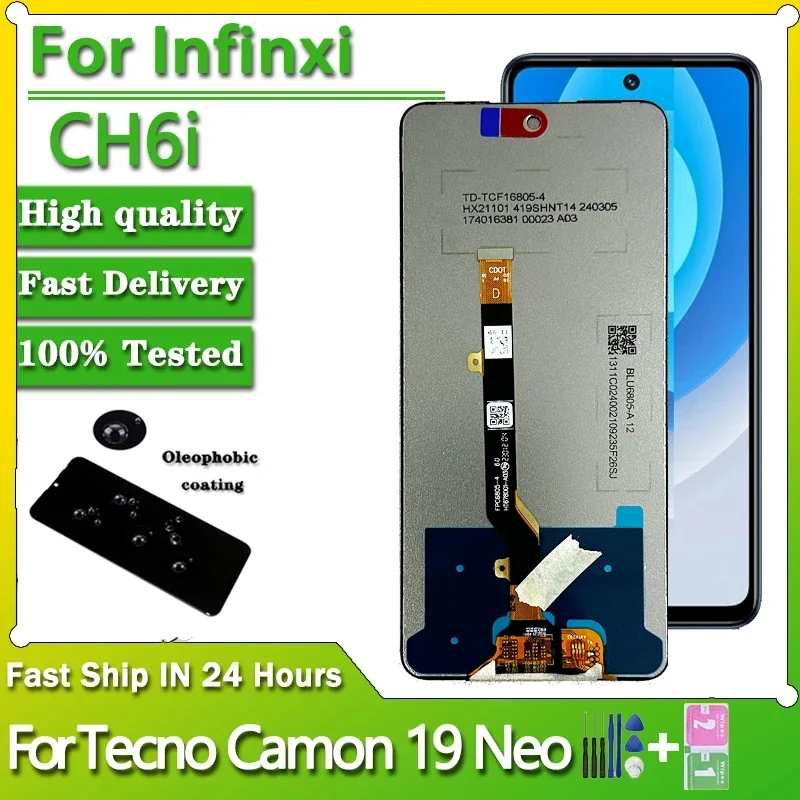 

6.8"Original For Tecno Camon 19 Neo 19Neo CH6i LCD Display Touch Screen Digitizer Assembly For Camon19 Neo Replacement