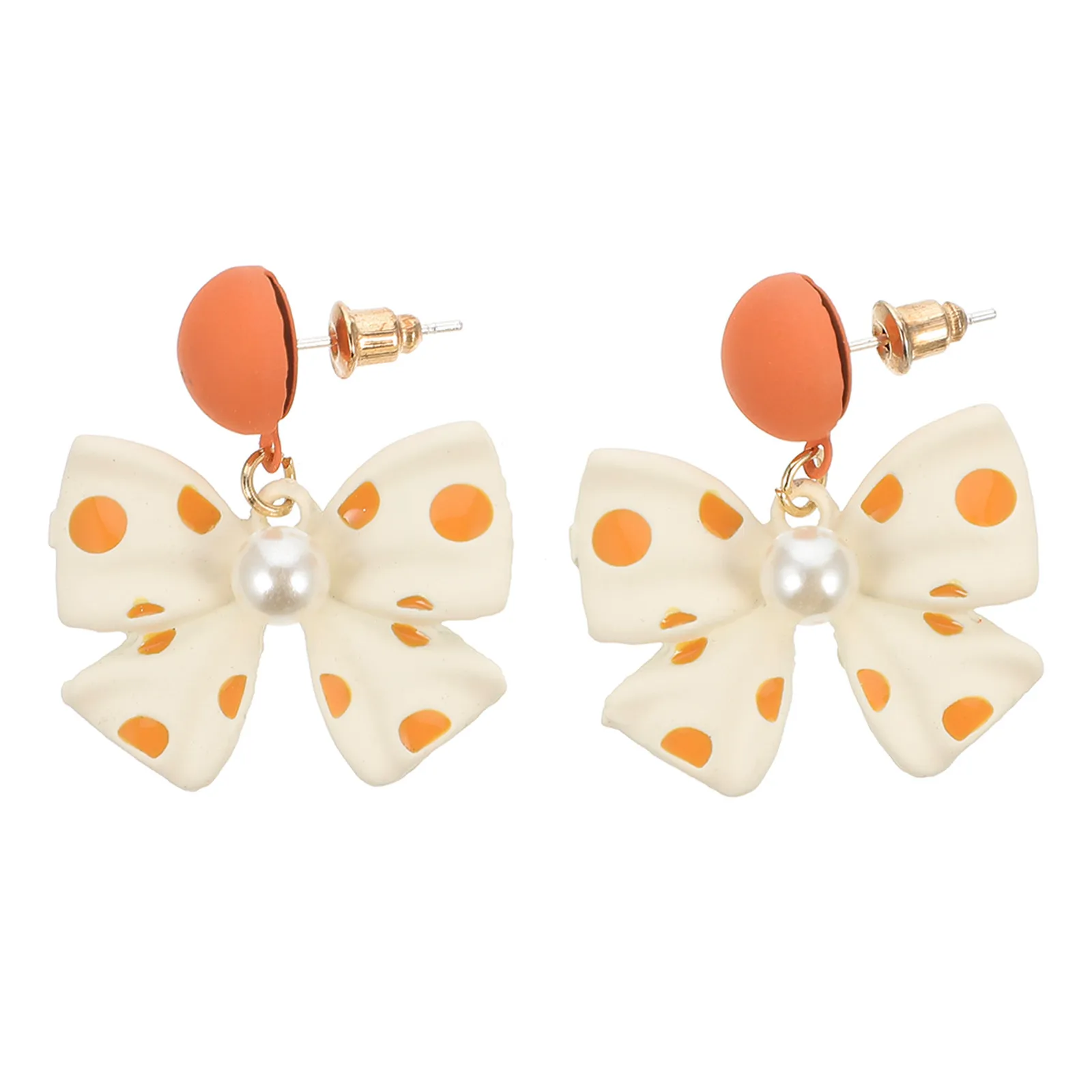 1Pair Pearl Bow Earrings Women's Pearl Ear Jewelry Stylish Unique Bow Design Excellent Visual Accessory Gift