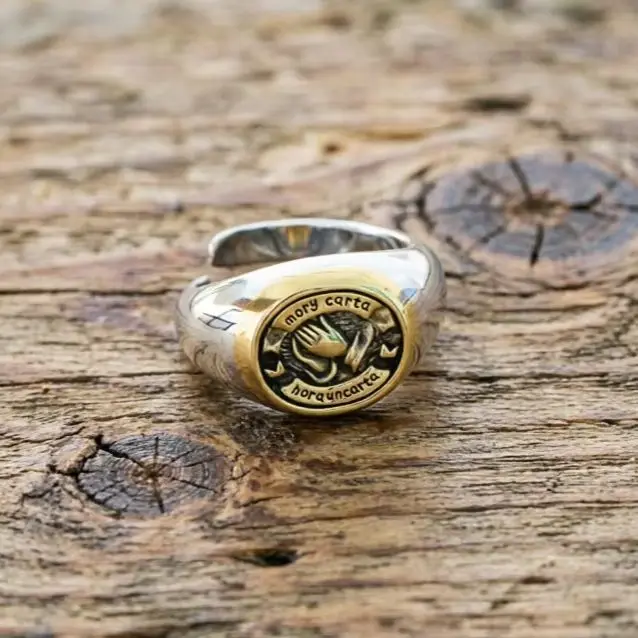 Original niche design pure silver Horus God's Eye Prayer Hand domineering opening ring Thai silver men's ring
