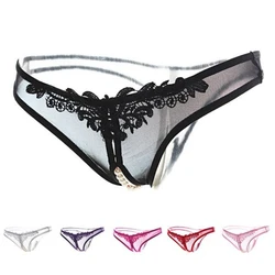 Transparent Women's Panties Female Lace Underwear Open Sexy Lingerie Erotic Panty Hot G-String Cute Bow