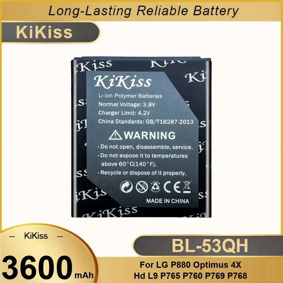 

Аккумулятор для мобильного телефона BL-53QH 3600 мАч для LG P880 Optimus 4X HD L9 P765 P760 P769 P768 VS930 P870 F160 F200 E0267 BL 53QH