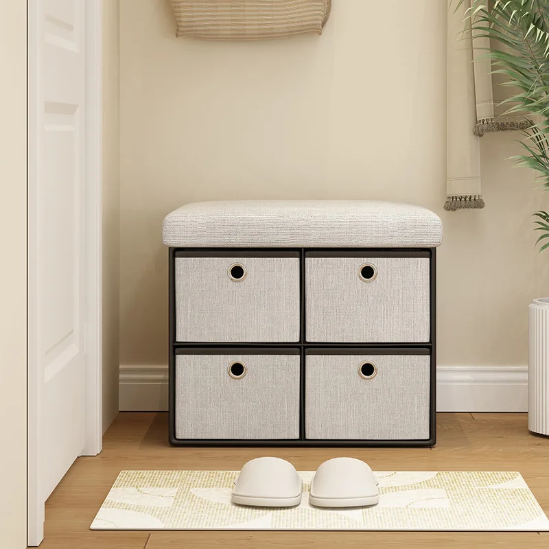 

Современный ящик для хранения, складной пуфик большой вместимости, органайзер для ящиков из ткани Оксфорд, прочная скамейка для обуви в прихожей