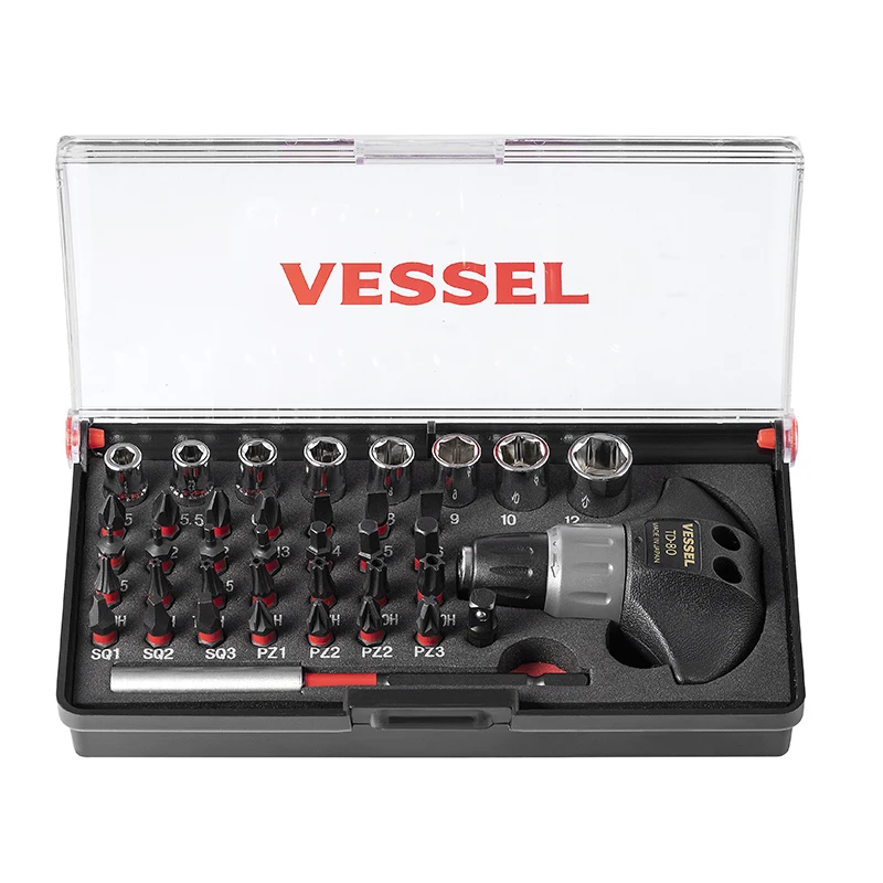 VESSEL Ratchet Screwdriver Set Combination Interchangeable Screwdrivers With Multifunction Kit NO.S-12C