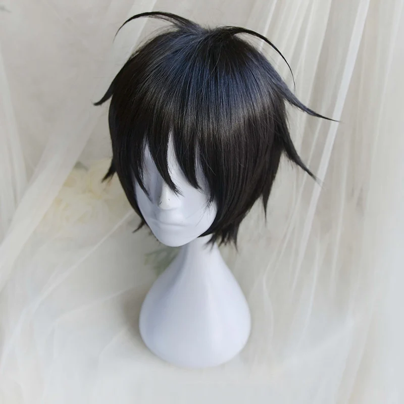 

High Quality Anime Monkey D. Luffy Cosplay Wig Short Black Heat Resistant Synthetic Hair Party Hallowen Anime Wigs + Wig Cap