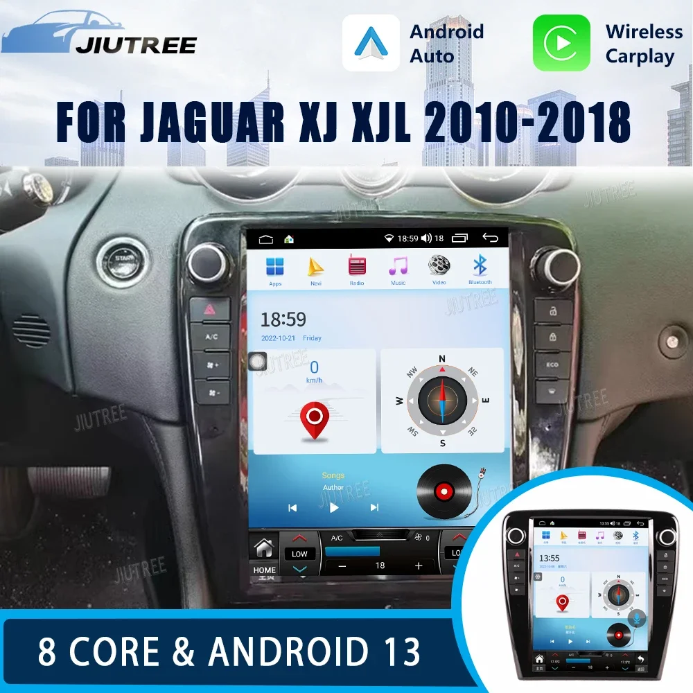 Android 13 For Jaguar XJ XJL 2010-2018 Car Radio Multimedia Player DVD Automotivo Auto GPS Navigation Carplay DSP