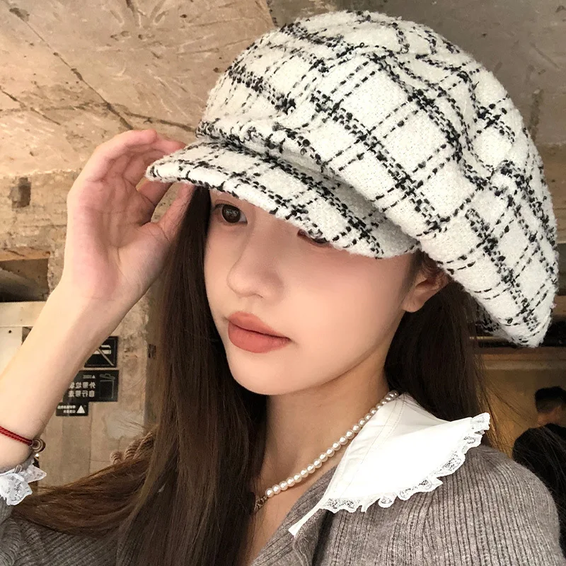 French Autumn Winter Hats for Women Plain Octagonal Newsboy Caps Men Ladies Casual Wool Hat Winter Beret Women Painter Cap Boina