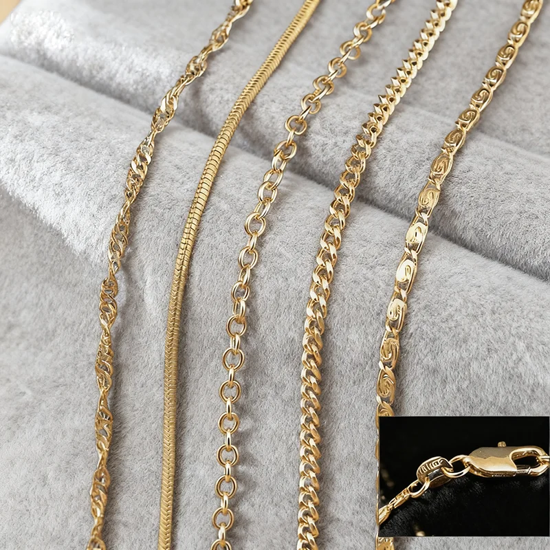 

Акция, распродажа, 7 моделей, 18-каратное желтое золото, цепочка 18 кг, ожерелье с застежками-лобстерами, подходит для мужчин и женщин, кулон 16-30 дюймов