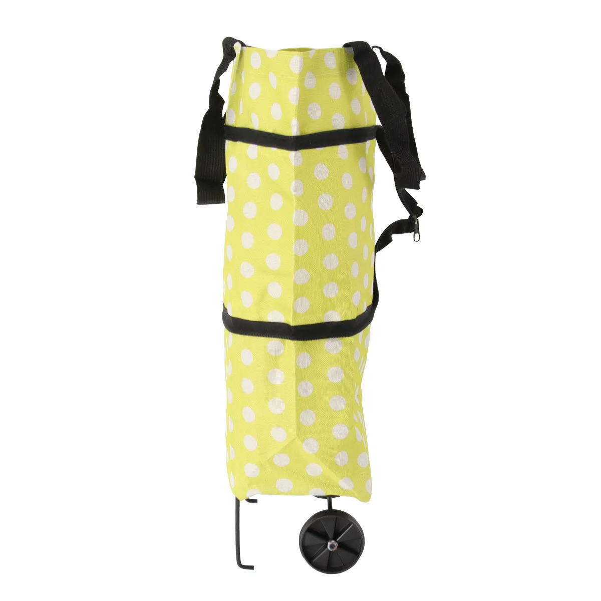 

Folding Shopping Bag with Wheels Green Polka Dot Portable Shopping Trolley Foldable Carry Shoulder Handbag Travel Bag