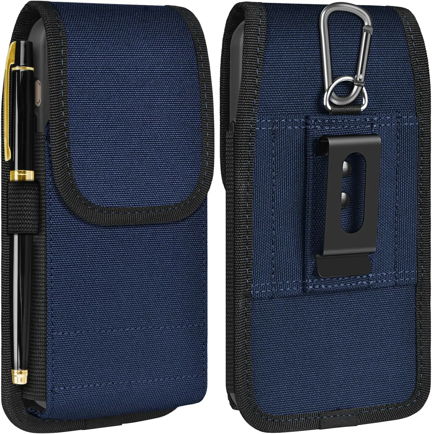 

Magnetic Closure Phone Holster with Card Slot, Belt Clip for iPhone & Samsung Models in Light Blue
