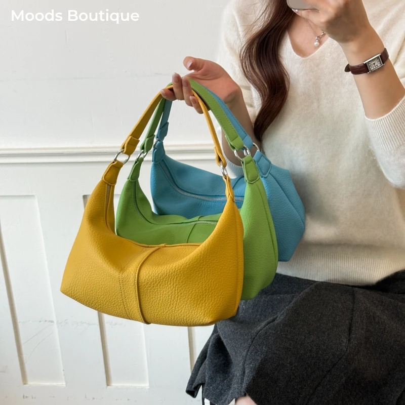 Candy Color Lady Mini Shoulder Hobo Crossbody Bag Adjustable Long Strap Lightweight Casual Handbags For Women Daily Travel Purse