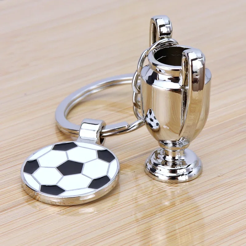 Football Souvenir Key Chain Soccer Fans Keychain Bag Pendant Key Ring World Cup European Cup Trophy Boy Men Gift Accessories