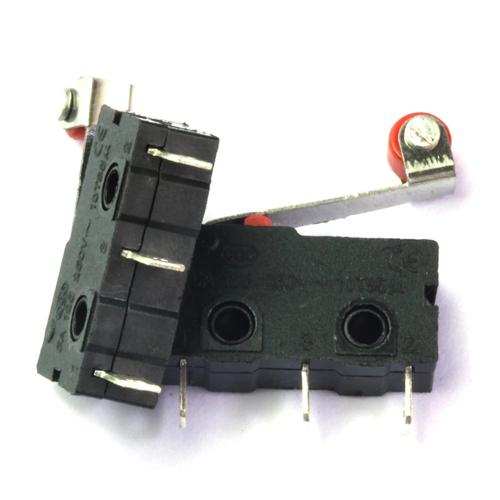 

5pcs Spdt Snap Action Micro Roller Lever Arm Switch 18Mm Travel To Reset Vibration Resistant Contact Nc On Off Microswitch For