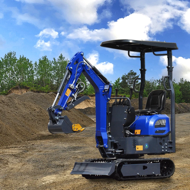 Mini escavatore da 1 tonnellata Bagger Strumenti agricoli Attrezzature agricole Escavatore per uso domestico per trincea e dragaggio Cina personalizzata