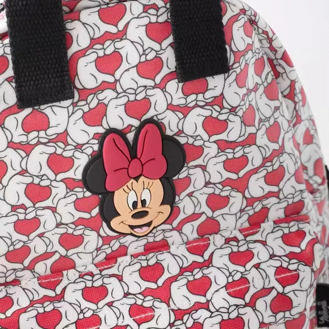 Pink Cute Children Girl Bag Trendy Brand Minnie Mouse Printed Kids Backpack Fashion New Style Baby Double Shoulder Bag Disney