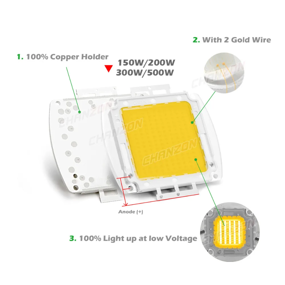 High Power LED SMD COB Bulb Chip Matrix 150W 200W 300W 500W Natural Cool Warm White 150 200 300 500 W Watt for Outdoor Light