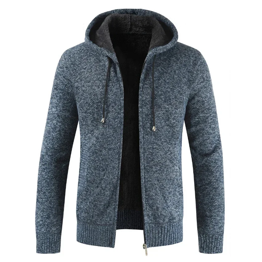 

Men‘s Winter Sweatercoat Hooded Cardigan Mens Thick Jacket Casual Knitted Sweater Mens Cardigan Winter Sweater Man Clothes