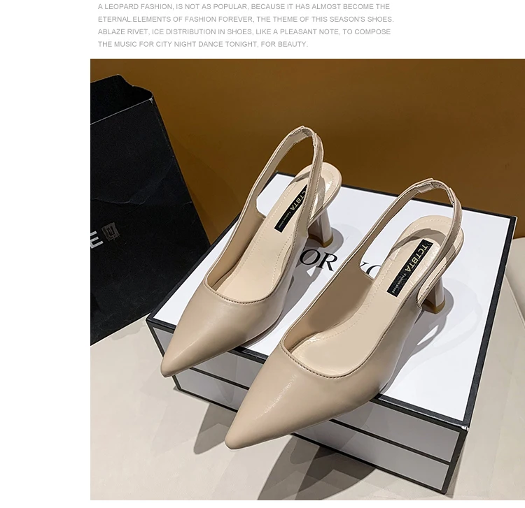 Sandalias retro de tacón grueso con punta abierta para mujer, zapatos de trabajo sin talón, profesionales, de corte bajo, a l...