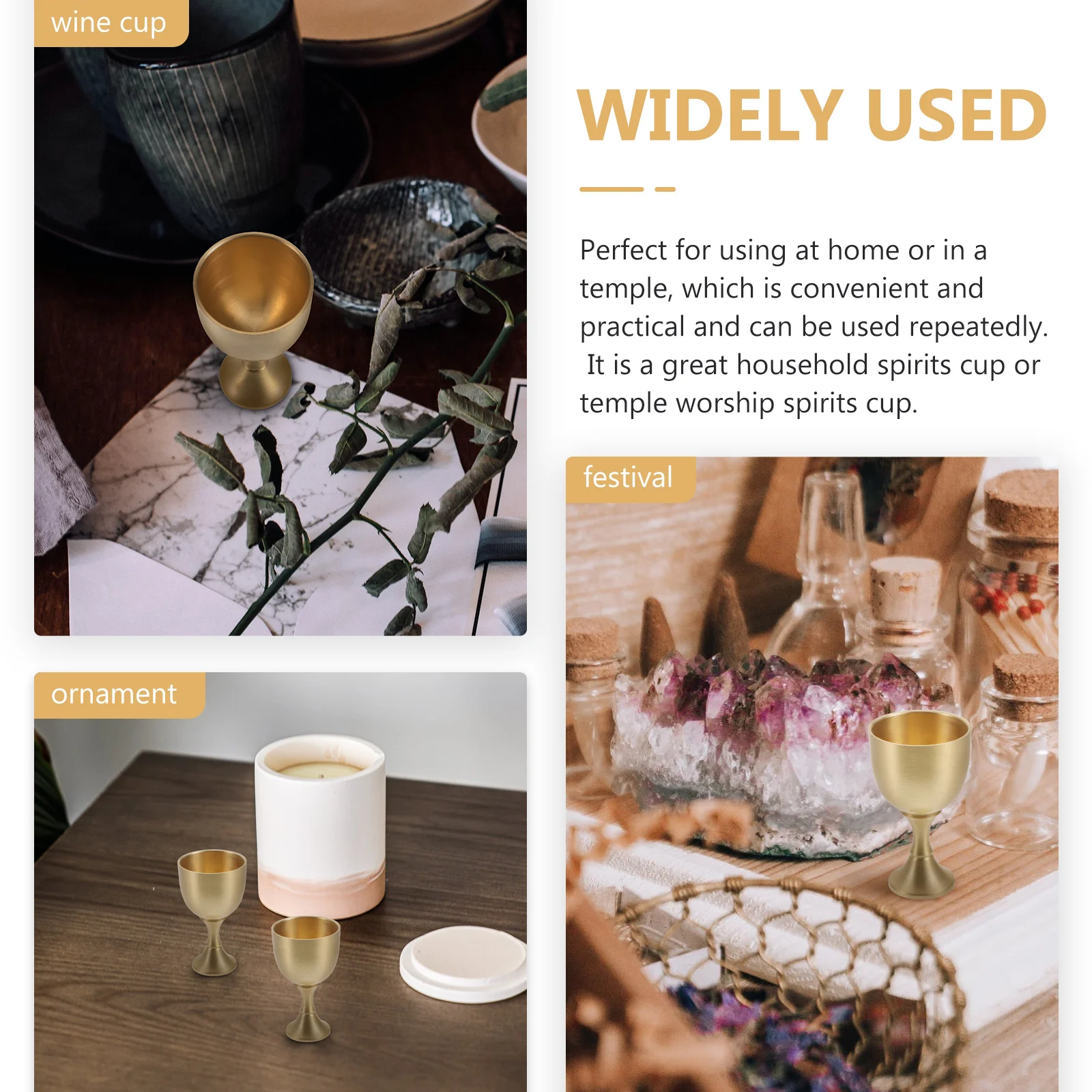 

30ml Brass Chalice Goblet Gold Vintage Metal Shot Glass Holy Water Offering Cup Gothic Ritual Tea Wine Cup Home Temple Use