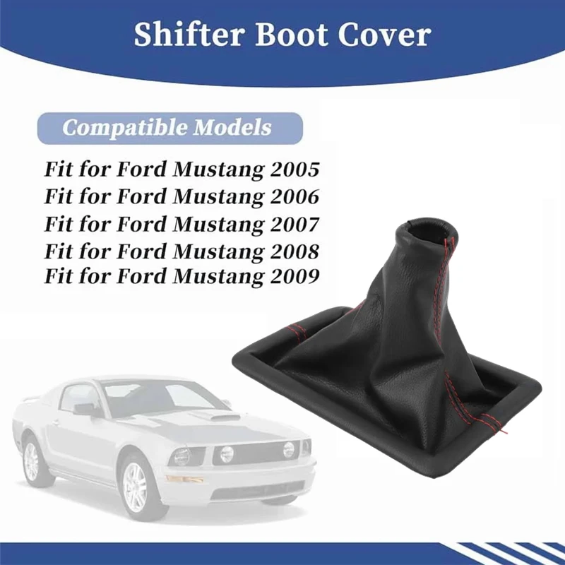 8R3Z-7277-AA Shift Boot Shifter Boot Cover for Ford Mustang 2005 2006 2007 2008 2009 Manual Car Transmission Gear Change Lever