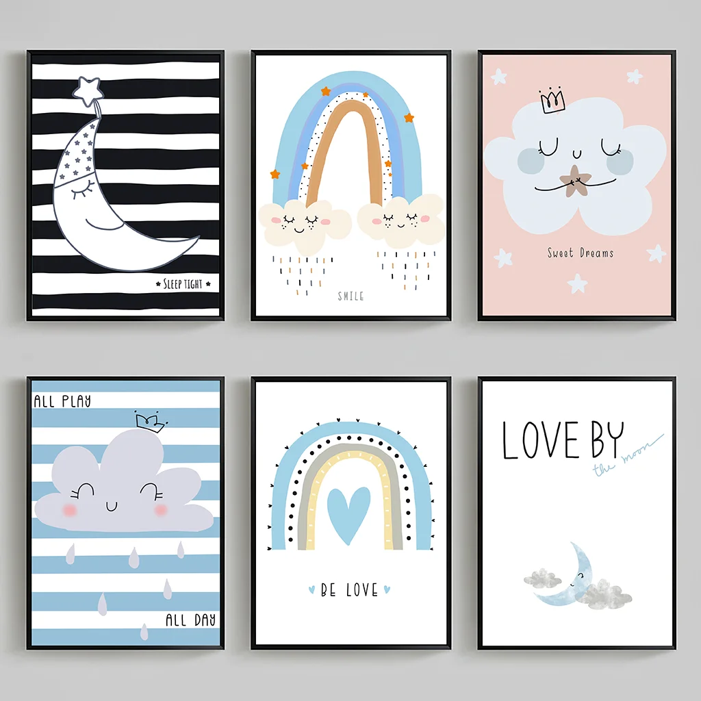 Baby Nursery Quotes Wall Art - Nursery Quotes Wall Art, Rainbow Moon