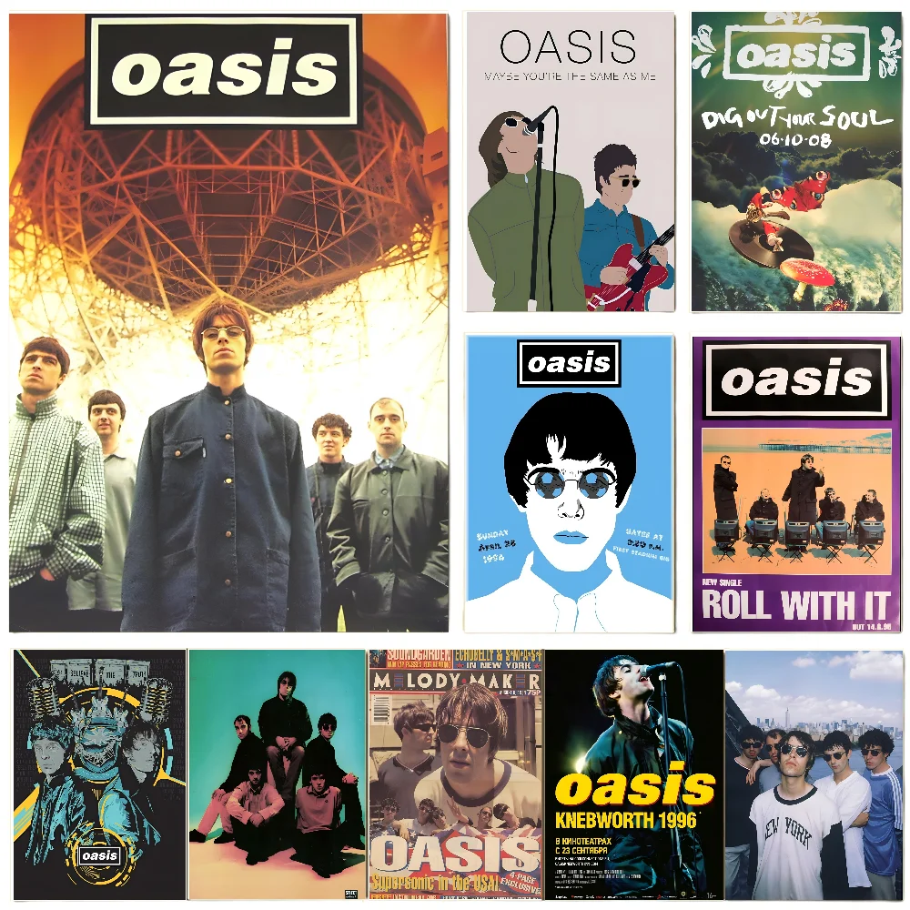 1PC Oasis Band Poster Paper Print Home Living Room Bedroom Entrance Bar Restaurant Cafe Art Painting Decoration