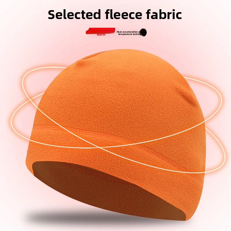Autumn Winter Men WomenFleece Beanie Hat OutdoorSportsCap Windproof Cold‑Proof Warm for Cycling Skiing Running Thermal Skull Cap