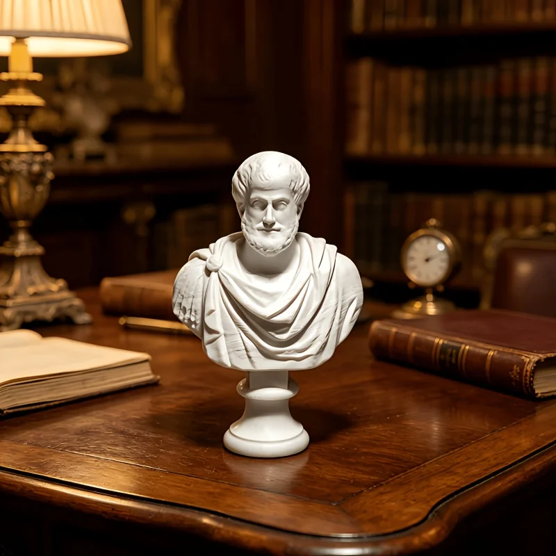 Classic Greek Philosopher Bust Ornament Vintage Aristotle Sculpture Academic Library Decor Figurine Philosophy Enthusiasts Gifts