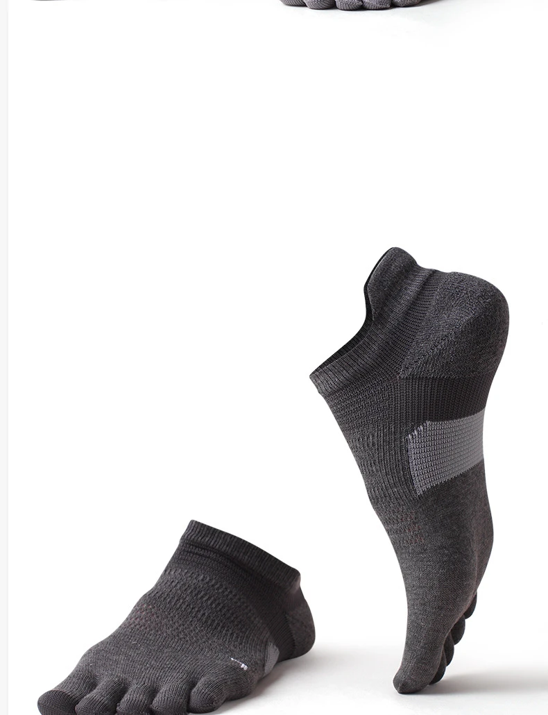 4 Paar Herren-Sportsocken mit fünf Fingern, weich, atmungsaktiv, Marathon-Socken, niedrige, flache, kurze Socken, Outdoor-Wandersocken – Detail 7