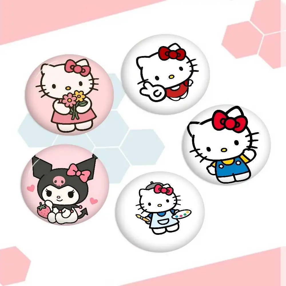 Cute Hello Kitty Cute Series Pins Funny Badge Interesting Cartoon Animals Brooches Backpack Clothes Gift Accessory