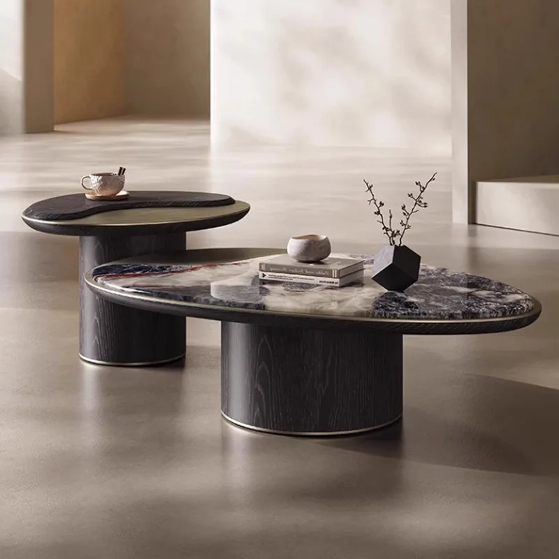 

Marble coffee table minimalist art small apartment living room home modern special-shaped combination
