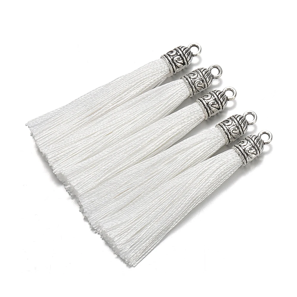 10pcs 5cm Polyester Tassel with Caps Tassels Pendants DIY Earrings Charm  Cellphone Straps For jewelry Making Accessories