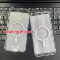 For Nothing Phone 1 2 2A 3A 3A pro Magsafe Magnetic Transparent Acrylic shockproof Phone Cases  Wireless Charging Back Cover