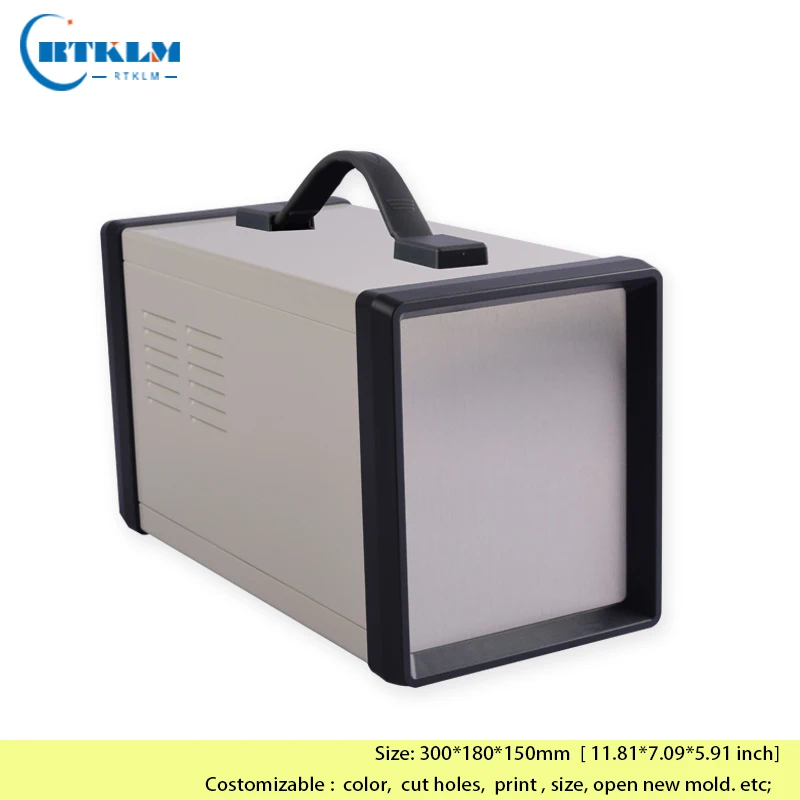 IP54 Iron Carrying Equipment Enclosure DIY Instrument Case Iron Junction Box Portable Power Distribution Box 300*180*150mm