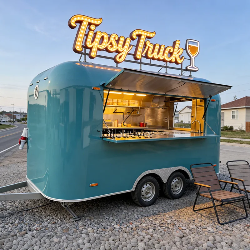 

Fiberglass Food Truck Custom-Made High Quality Food Truck Trailer Outdoor Street Mobile Food Trailer for Night Market Snacks